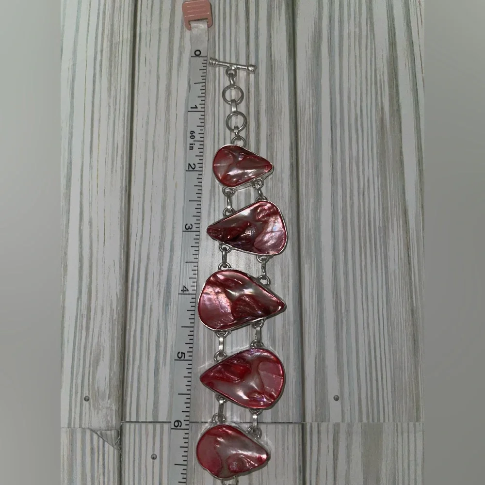 Mother Of Pearl- red Bracelet - Picture 9 of 15